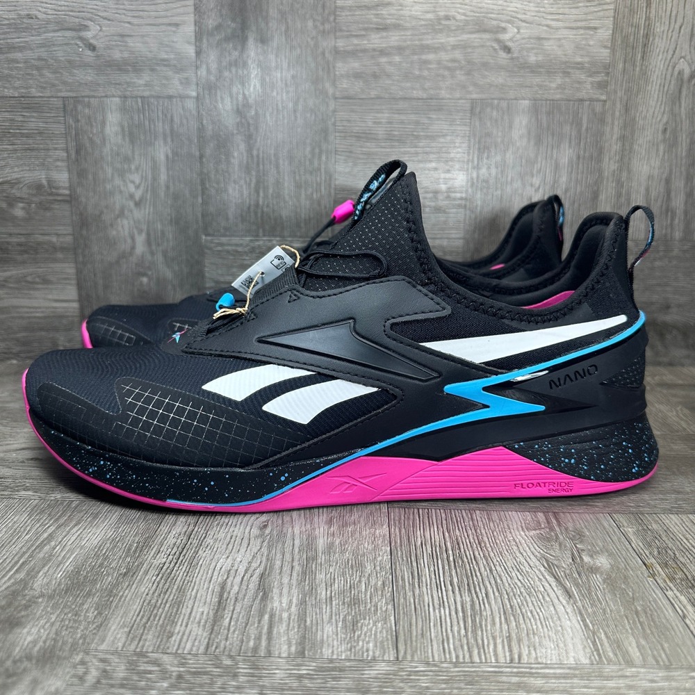 Reebok Nano X3 Froning Mens 13 Black Pink Cyan Training Gym Shoes NEW - Picture 2 of 8